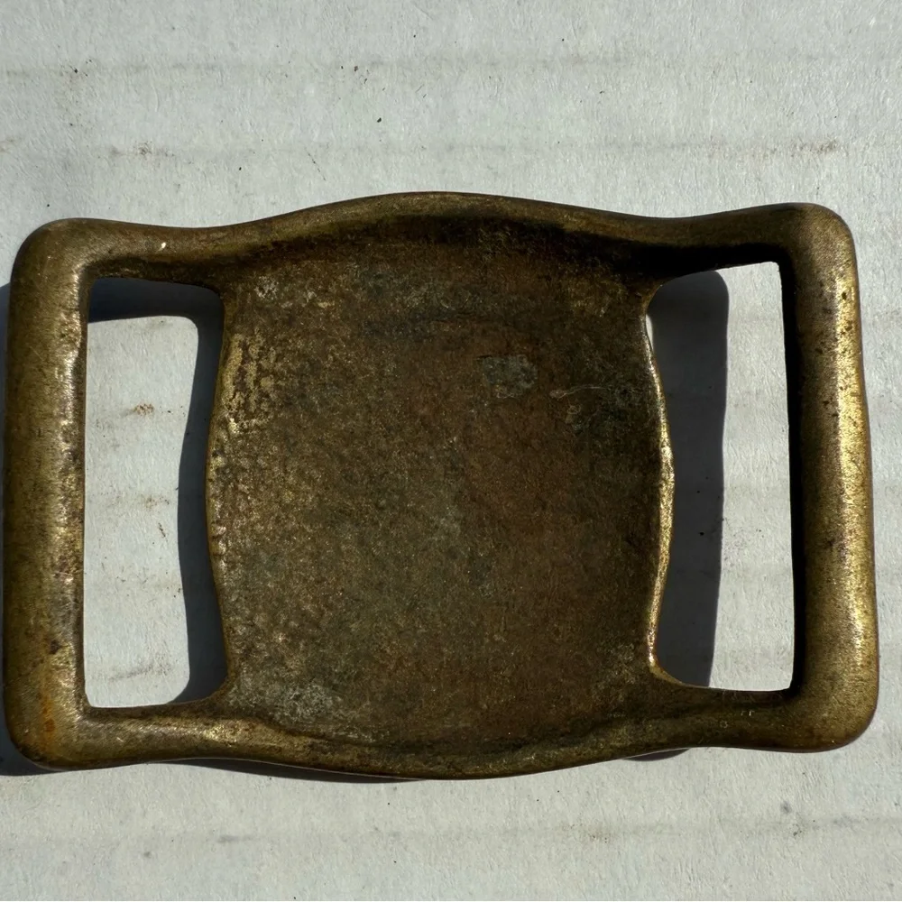 ANTIQUE EARLY BRASS CIVIL WAR ERA HEAVY BELT BUCKLE MILITARY ABOUT 3